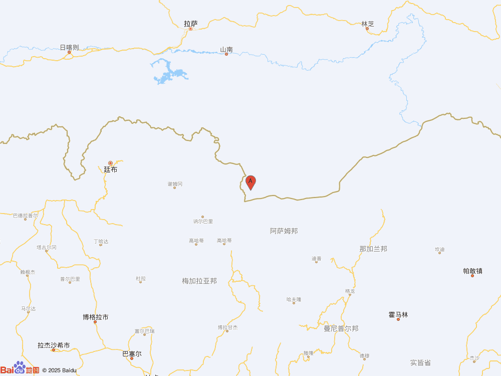 西藏山南市错那市（北纬27.08度，东经92.22度）发生3.3级地震